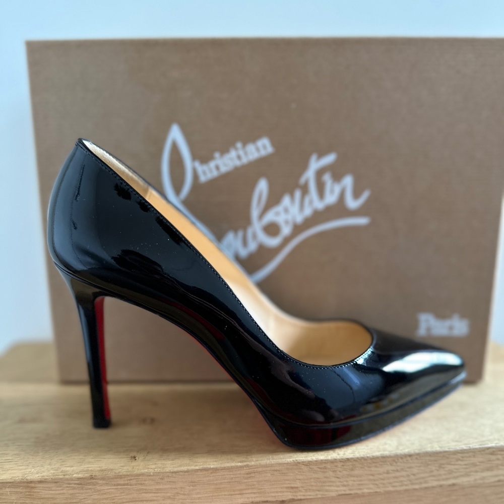 Christian Louboutin Pigalle Plato 100 Black Patent